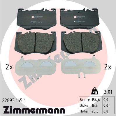 000 420 11 03 ZIMMERMANN BRAKE PADS FRONT 2018 AMG #
