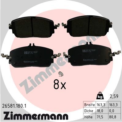 000 420 24 04 ZIMMERMANN BRAKE PADS FRONT GLC NEW