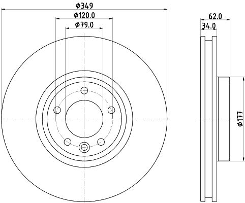 LR081594 HELLA BRAKE DISC FRONT R/R LATE 14 DISCO 5
