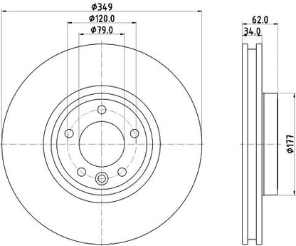 LR081594 HELLA BRAKE DISC FRONT R/R LATE 14 DISCO 5