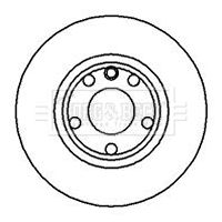 701 615 301A BORG BRAKE DISC FRONT 1605 VENTED T4