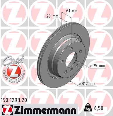34 21 2 227178 ZIMMERMANN BRAKE DISC REAR  E36 M3 3.2 RH