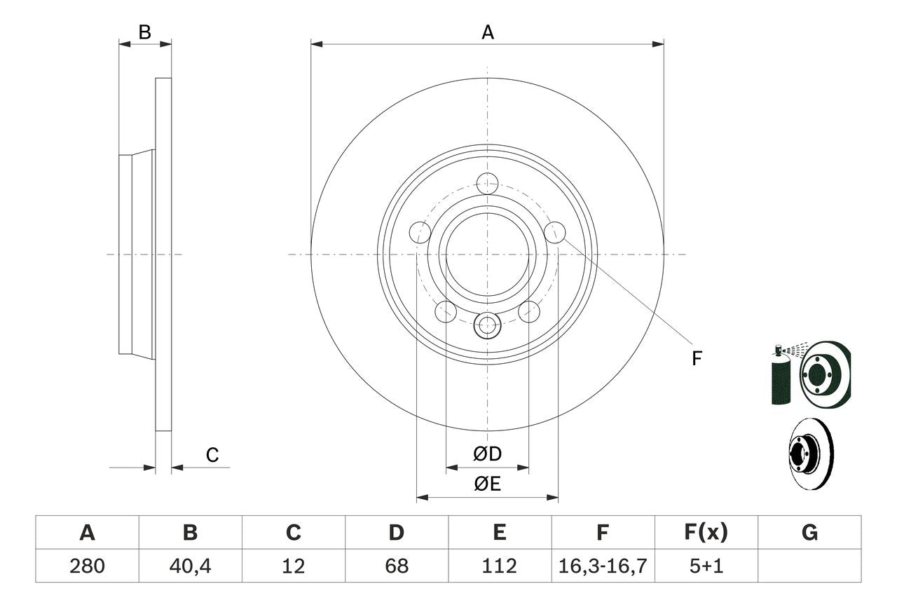 701 615 601A REAR DISCS REAR T4 Ø280mm  3213