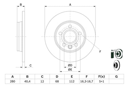 701 615 601A REAR DISCS REAR T4 Ø280mm  3213
