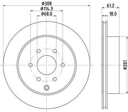 470 423 02 00 HELLA BRAKE DISC REARX250D - 5536 #