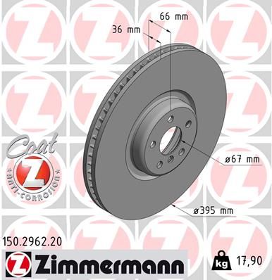34 11 6 887397 ZIMMERMANN BRAKE DISC LHS 395mm  X5 2019>>  2962
