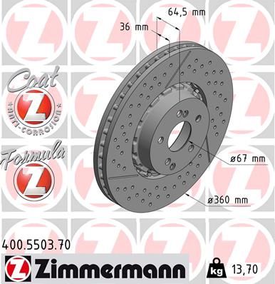 212 421 05 12 ZIMMERMANN FRONT DISC AMG (CROSS DRILLED) 5503