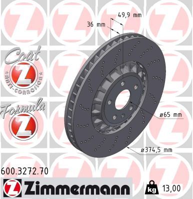 4M0 615 301BJ AUDI SPORTBACK BRAKE DISC  374X36MM 5/112 punched