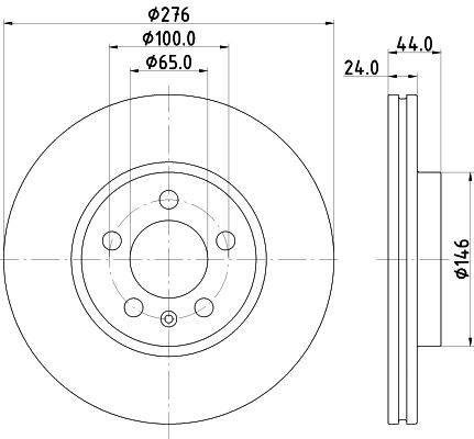 2Q0 615 301H HELLA BRAKE DISC FR 276mm VW POLO T-CROSS - 3260 +#