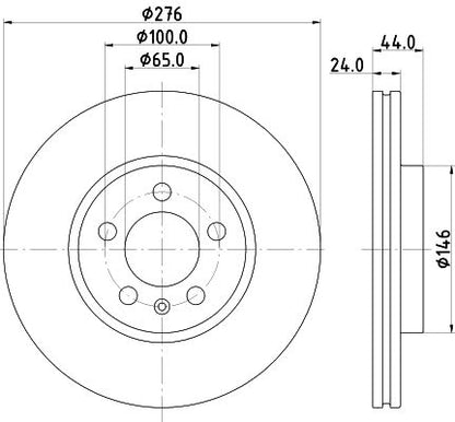 2Q0 615 301H HELLA BRAKE DISC FR 276mm VW POLO T-CROSS - 3260 +#