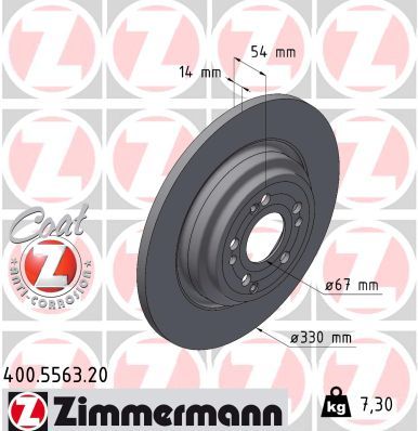 167 423 87 00 ZIMMERMANN BRAKE DISCS REAR - 5563