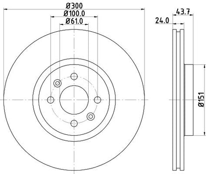 470.2423.00 HELLA FRONT DISC RENAULT SCENIC2 300mm  2423
