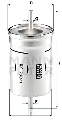 1J0 201 511A MANN HUMMEL FUEL FILTER - WK730/1** #