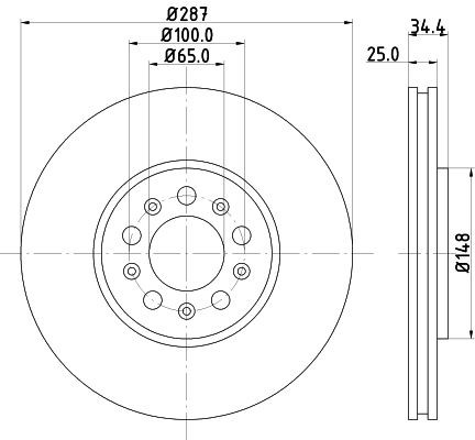 1J0 615 301K HELLA BRAKE DISC FRONT - 1235