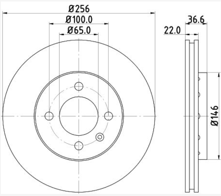 1S0 615 301H HELLA BRAKE DISC FRONT VW UP - 3250 #