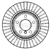 34 21 6 756849 BORG REAR DISC VENTED 324MM X5 -3443-