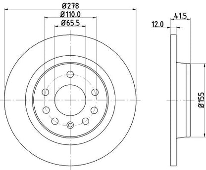 430.1497.20 HELLA BRAKE DISC REAR SOLID SAAB 278mm   1497