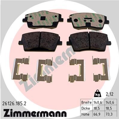 26126.185.2 BORG BRAKE PADS FRONT XC40 #
