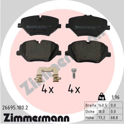 26695.180.2 ZIMMERMANN BRAKE PADS FRONT U11 #
