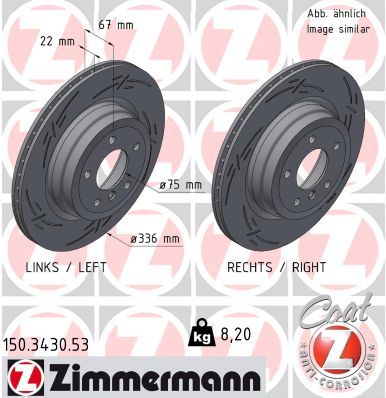 34 21 6 764655 ZIMMERMANN BRAKE DISC REAR 330/335 E90 336mm - 3430