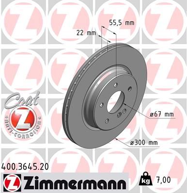 210 423 08 12 ZIMMERMANN BRAKE DISC REAR  W202 C43 3645