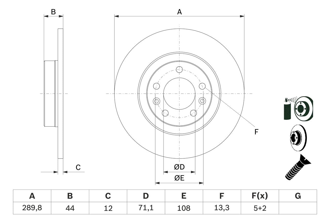 440.3129.20 BOSCH BRAKE DISC REAR 508 PEU - 3129