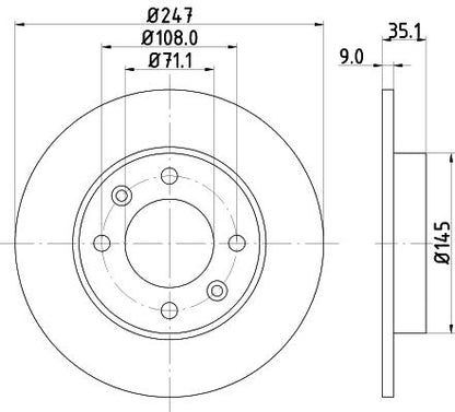 440.3107.20 HELLA BRAKE DISC REAR S C2/C3/307  3107