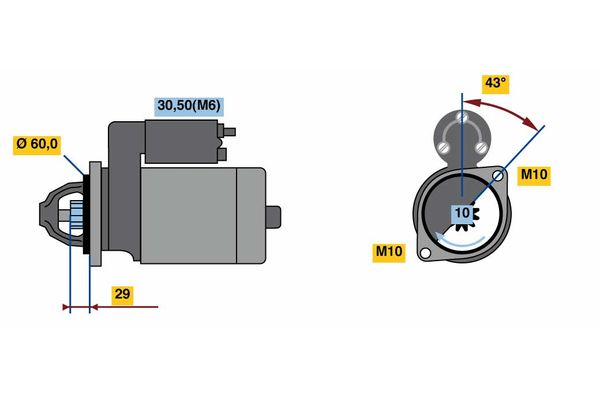 006 151 60 01 HELLA STARTER MOTOR #