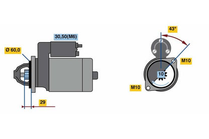006 151 60 01 HELLA STARTER MOTOR #
