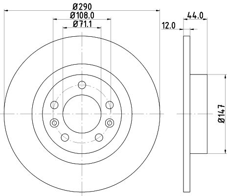 440.3129.20 HELLA BRAKE DISC REAR 508 PEU - 3129
