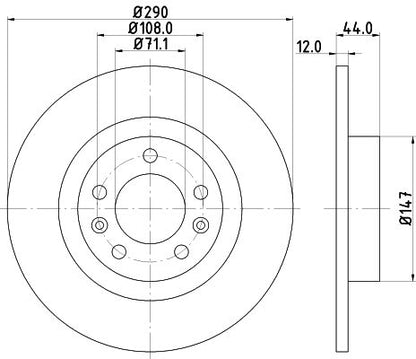 440.3129.20 HELLA BRAKE DISC REAR 508 PEU - 3129
