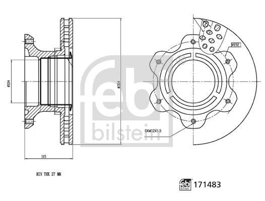 905 420 00 72 FEBI BILSTEIN BRAKE DISC REAR SPRINTER #