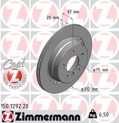 34 21 2 227177 ZIMMERMANN BRAKE DISC REAR  E36 M3 3.2 LH