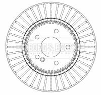 210 423 08 12 BORG BRAKE DISC REAR  W202 C43 3645