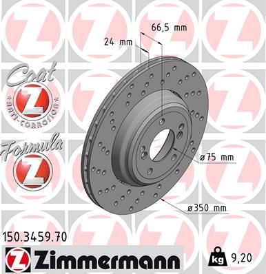34 21 2 283387 BRAKE DISC REAR LHS E93/92/90 M3 350MM - 3459