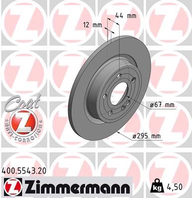 247 423 02 12 BRAKE DISC REAR 295MM - 5543