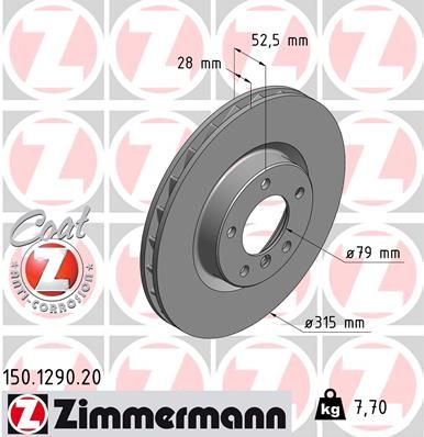 34 11 2 227171 ZIMMERMANN BRAKE DISC FRONT M3 E36 LH