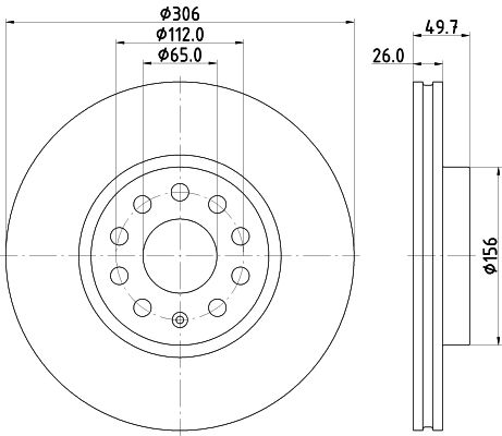 5WA 615 301B HELLA BRAKE DISC  3721  #
