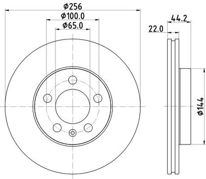 2Q0 615 301G HELLA BRAKE DISC FRONT POLO 256mm  2017>> - 3259* #