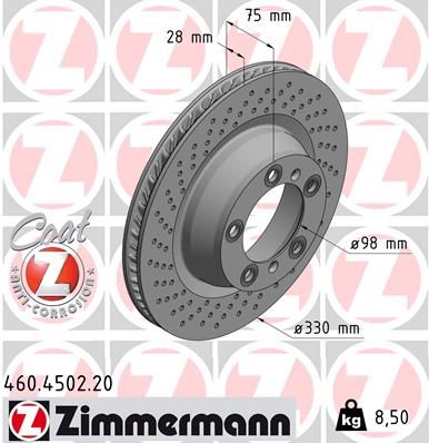 460.4502.20 LHR BRAKE DISC CARERRA