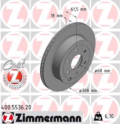 470 423 02 00 ZIMMERMANN REAR DISC X250D  5536