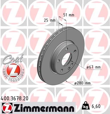 246 421 00 12 ZIMMERMANN BRAKE DISC FRONT B180 - 3678