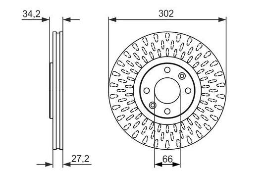 440.3120.20 BOSCH BRAKE DISC FRONT 307/308 EW1J4S/DW10BTED4 - 3120