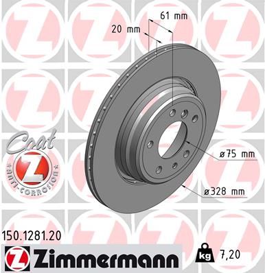 34 21 1 160233PD ZIMMERMANN BRAKE DISC REAR  1281.50  CROSS DRILLED E38