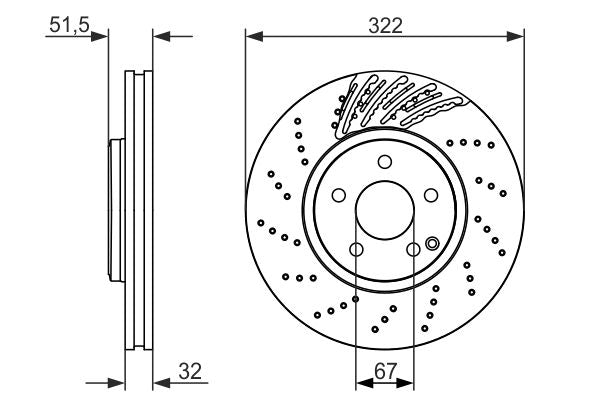 000 421 18 12 BOSCH BRAKE DISC FRONT CLS250 - 3676