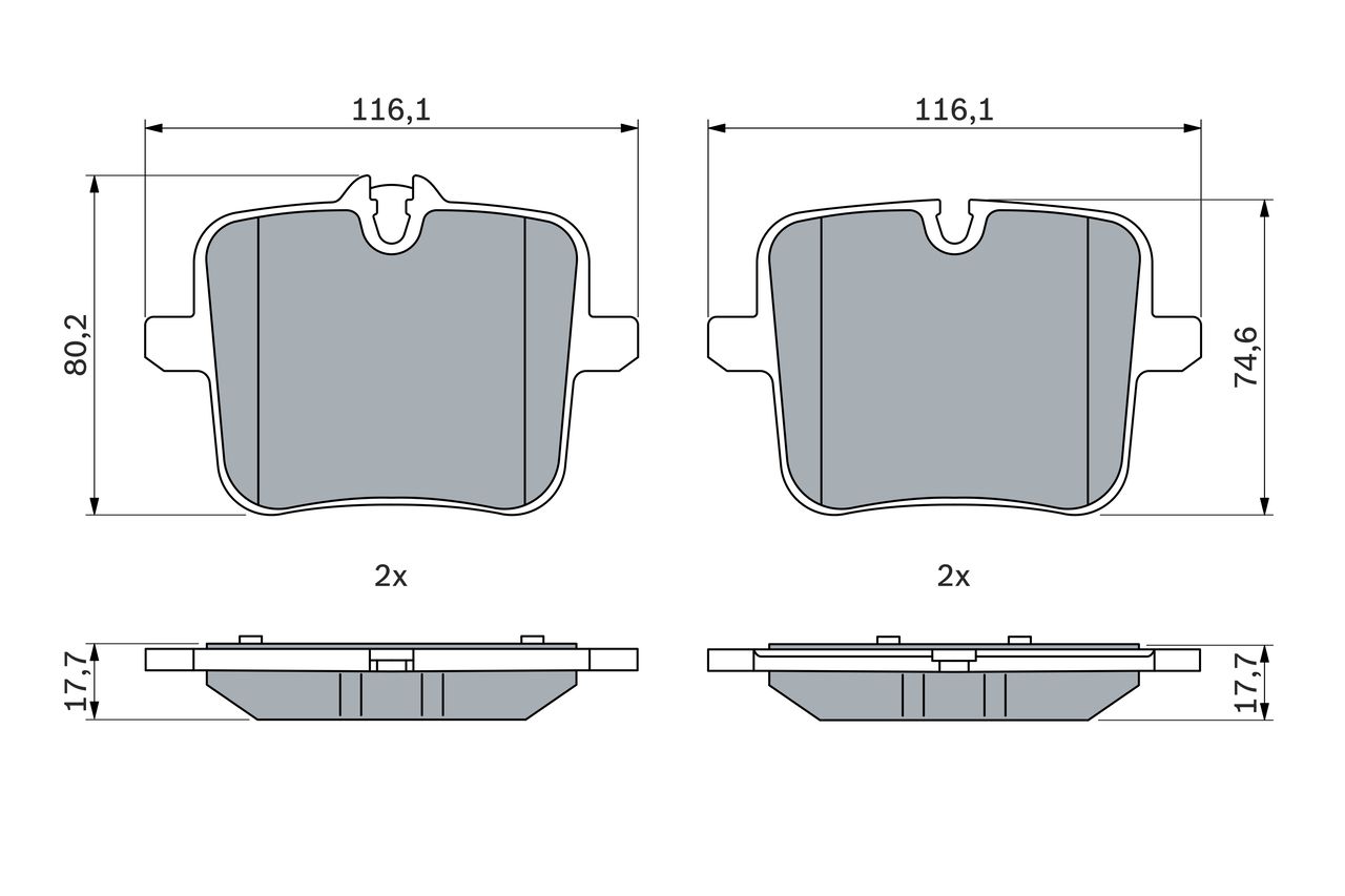 34 21 6 885187 BOSCH BRAKE PADS REAR X7 M50 #