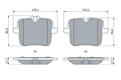 34 21 6 885187 BOSCH BRAKE PADS REAR X7 M50 #