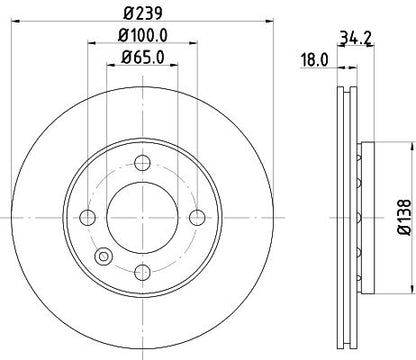 6N0 615 301C HELLA BRAKE DISC FRONT - POLO 3205