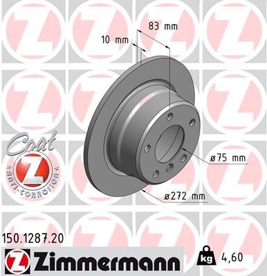 34 21 1 163845 ZIMMERMANN REAR DISC Z3 ONLY  1287