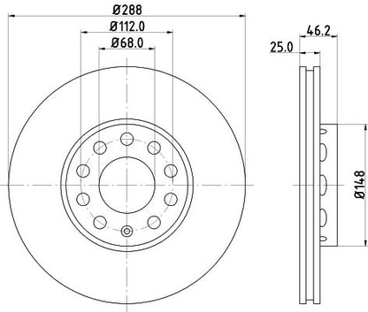 4A0 615 301C HELLA BRAKE DISC FRONT - 1216